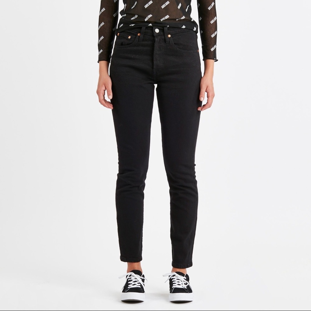 NWT Levi’s 501 Black High Rise Skinny Jeans 30 x 32